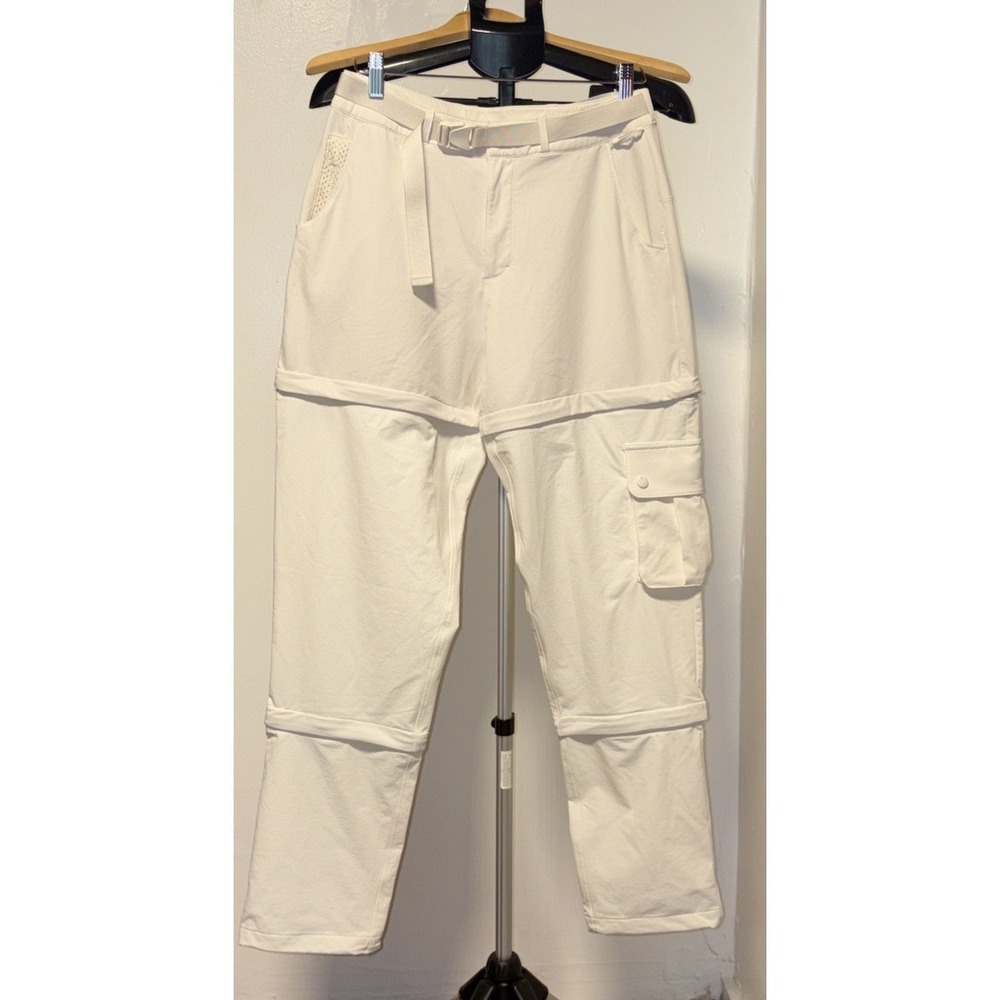 Outdoor Voices Cargo Pants  Medium Convertible Cream color‎ Loose Shorts Belted